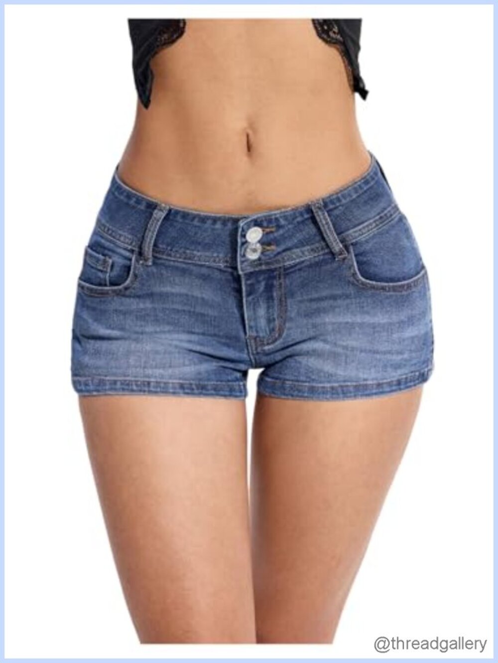 Low Rise Stretchy Denim Micro Shorts Y2k Streetwear Jean Jorts